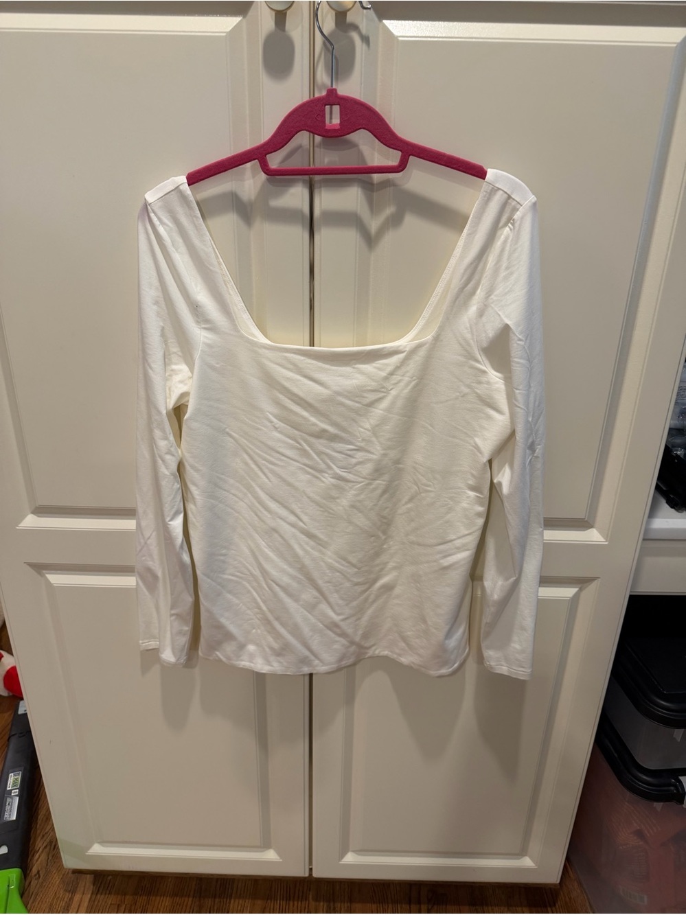 NWT Banana Republic Ivory Long Sleeve Square Neck Top